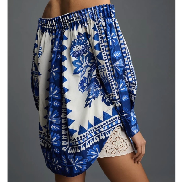 NWT | Farm Rio Off-White Flora Tapestry Long Sleeve Blouse | Size S - Picture 3 of 6